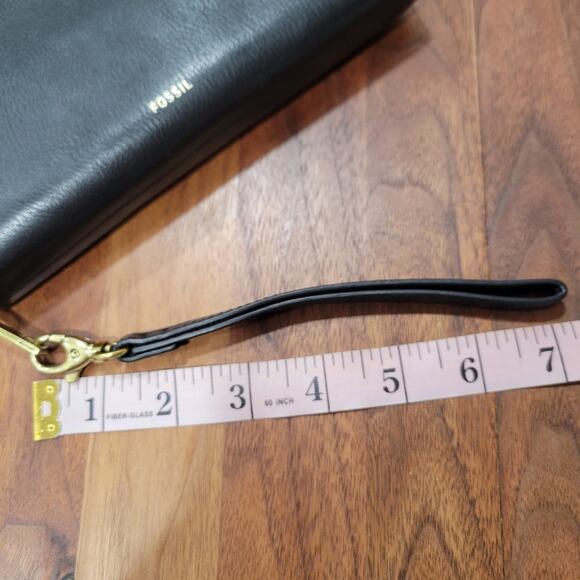 Fossil Zip Wristlet Wallet Leather Card Slots Coin Pouch - Picture 12 of 12